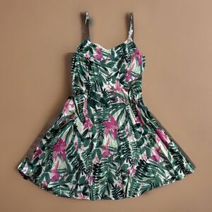 Old Navy Dress Junior Large Tropical Floral Mini Sundress Fit & Flare Teen